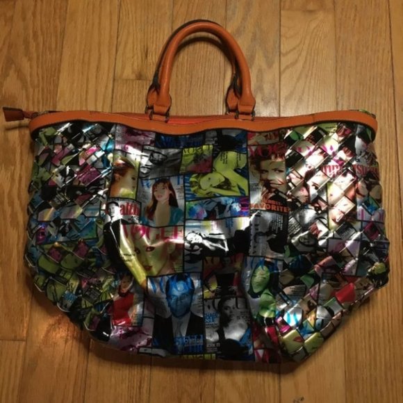 Biacci Woven Magazine Tote Shoulder Bag - Picture 4 of 5